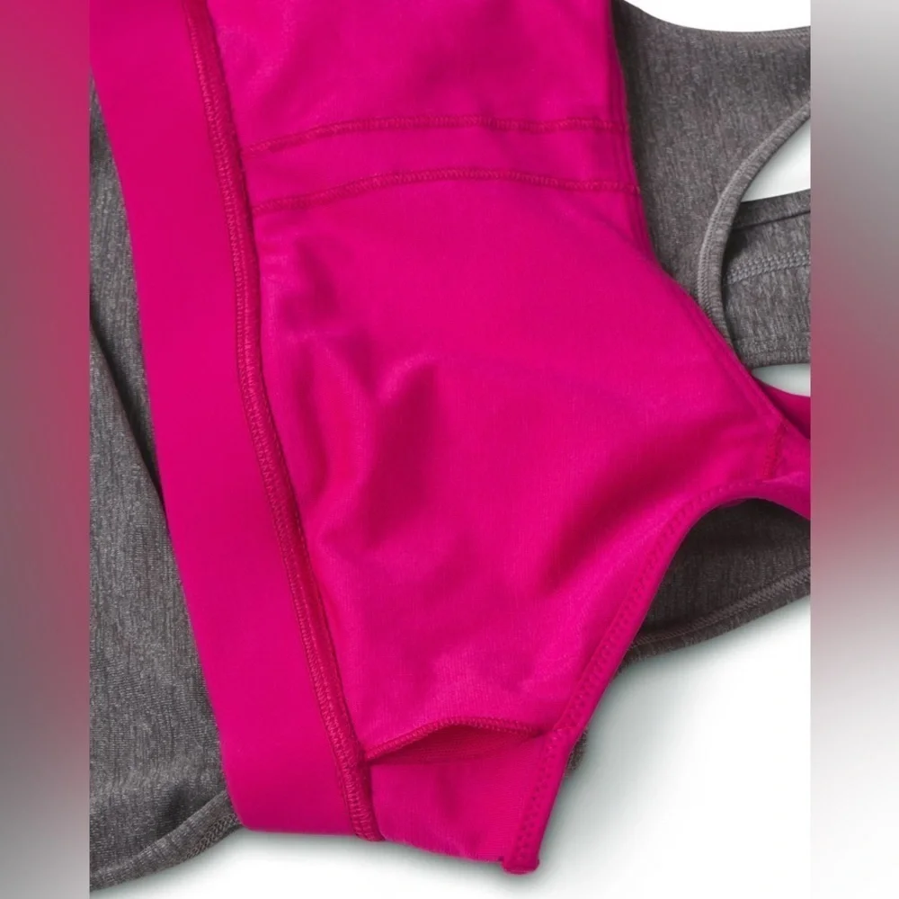 Lululemon Inspiration Tank II Layered Bra Heathered Slate Jeweled Magenta